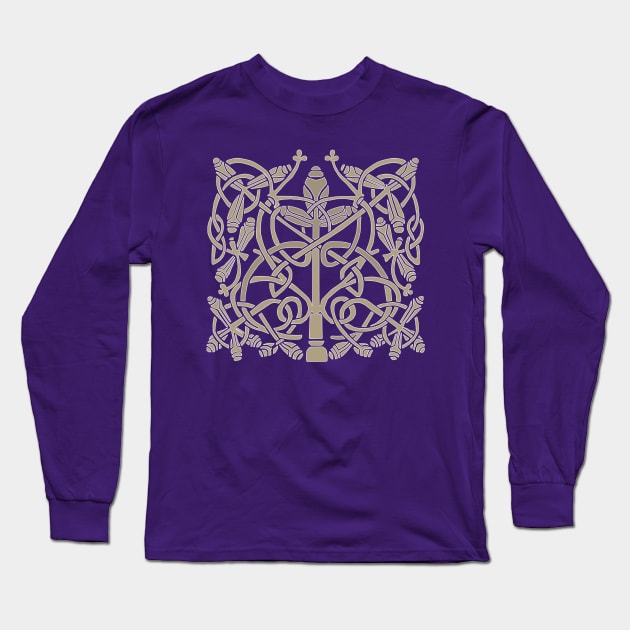 Celtic Tree Vines Leaves Long Sleeve T-Shirt by Donnahuntriss